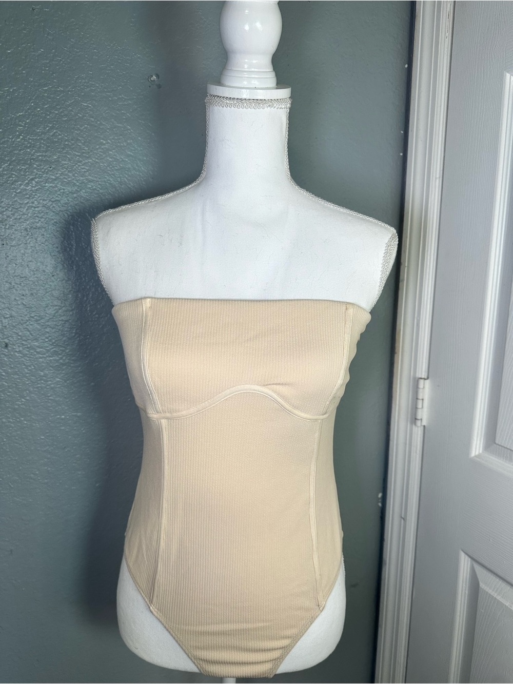 Princess Polly Bentley Bodysuit in Cream/Tan
